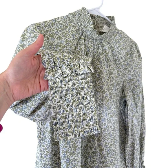Tuckernuck Hyacinth House Sage Green Floral Blouse - Picture 6 of 9